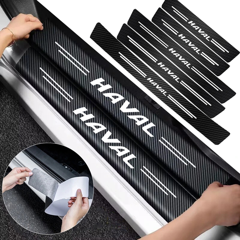 Crepe Pan Carbon - สติ๊กเกอร์คาร์บอนไฟเบอร์ตกแต่งขอบประตูรถยนต์ 1/4/5 ชิ้น สำหรับ Haval H6