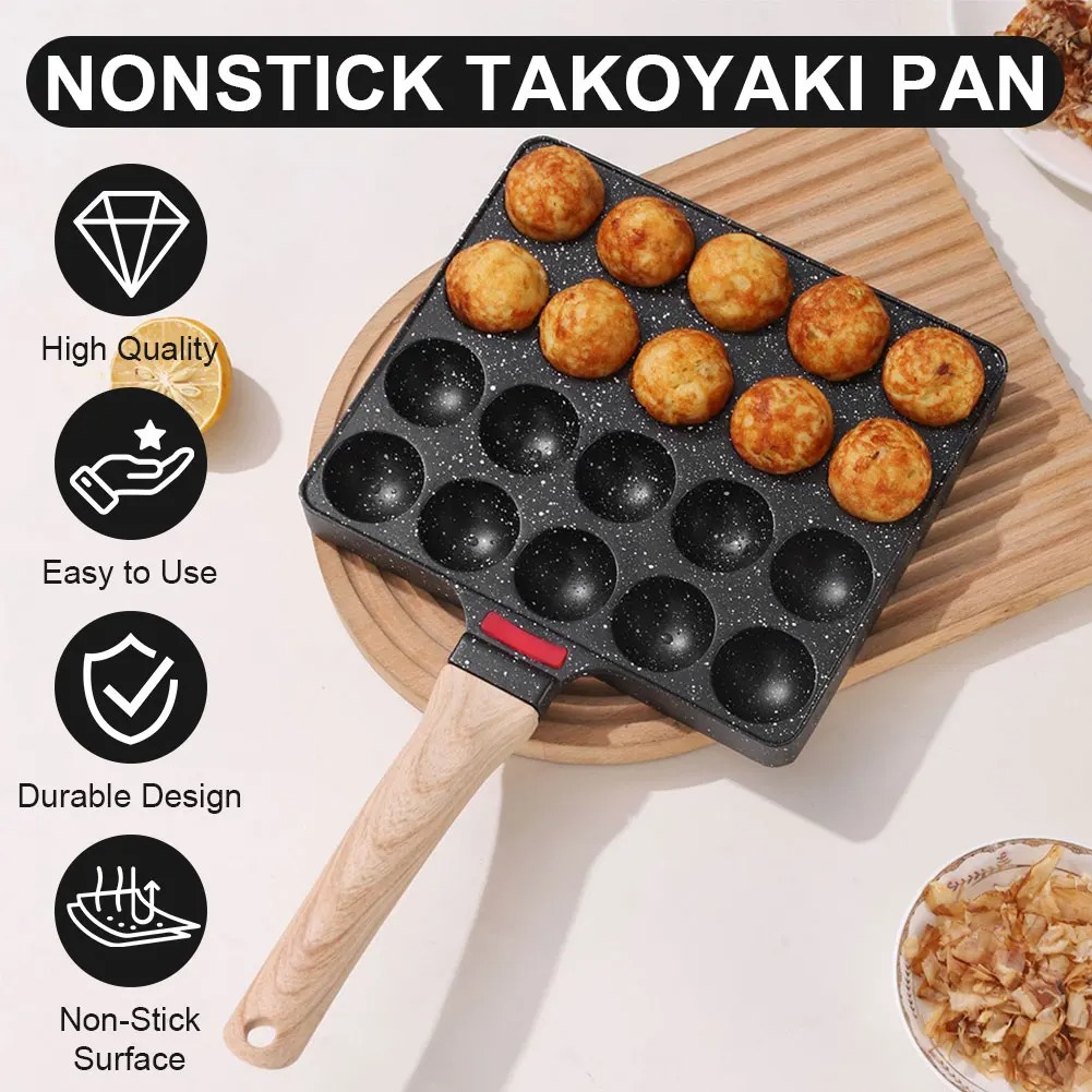 Takoyaki Grill Plate - กระทะทำทาโกะยากิ 20 ช่อง กระทะทำทาโกะยากิ อลูมิเนียมอัลลอยด์ กระทะย่างแบบไม่ติดกระทะ